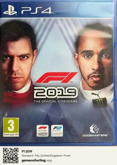 F1 2019 PlayStation 4, United Kingdom box front
