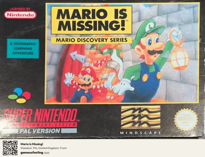 Mario Is Missing! Super Nintendo Entertainment System, United Kingdom box front