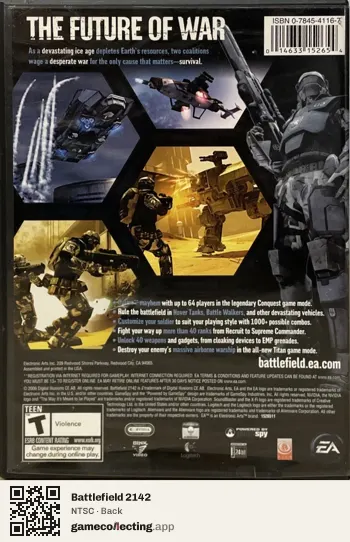 Battlefield 2142 Computer, NTSC box back