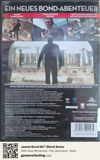James Bond 007: Blood Stone Computer, Germany box back