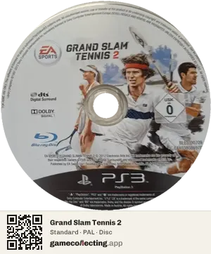 Grand Slam Tennis 2 PlayStation 3, PAL disc