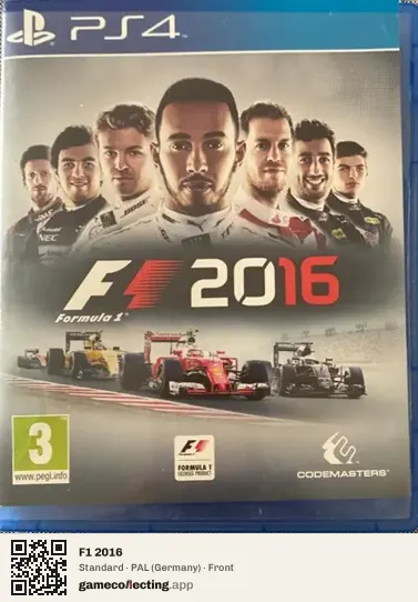 F1 2016 PlayStation 4, Germany box front