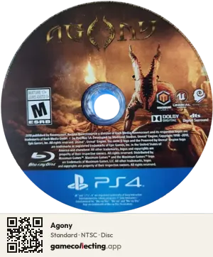 Agony PlayStation 4, NTSC disc
