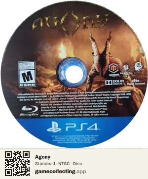 Agony PlayStation 4, NTSC disc