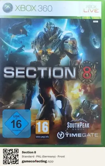 Section 8 Xbox 360, Germany box front