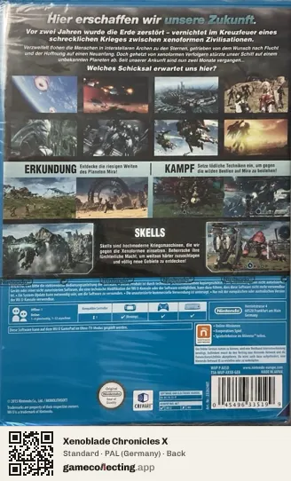 Xenoblade Chronicles X Nintendo Wii U, Germany box back