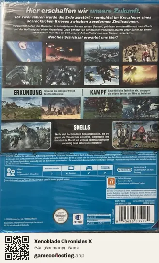 Xenoblade Chronicles X Nintendo Wii U, Germany box back