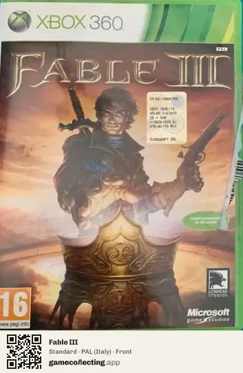 Fable III Xbox 360, Italy box front