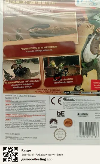 Rango Nintendo Wii, Germany box back