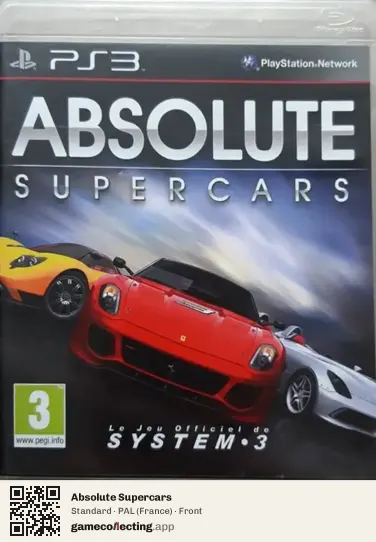 Absolute Supercars PlayStation 3, France box front