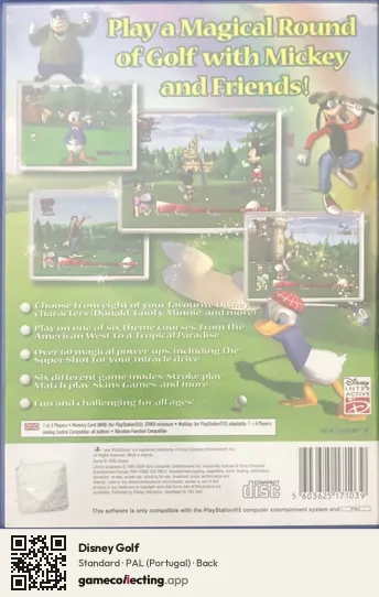 Disney Golf PlayStation 2, Portugal box back