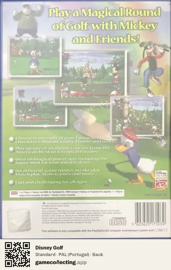 Disney Golf PlayStation 2, Portugal box back