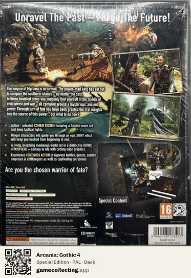 Arcania: Gothic 4 Xbox 360, PAL box back