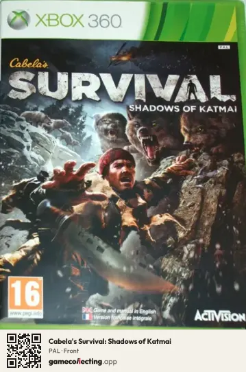 Cabela's Survival: Shadows of Katmai Xbox 360, PAL box front