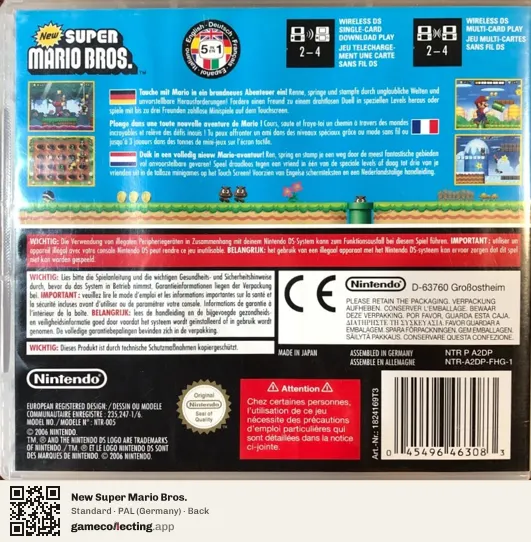 New Super Mario Bros. Nintendo DS, Germany box back