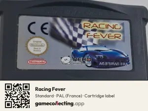 Racing Fever Game Boy Advance, PAL cartridge label