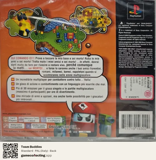 Team Buddies PlayStation, Italy box back
