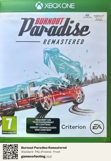 Burnout Paradise Remastered Xbox One, France box front