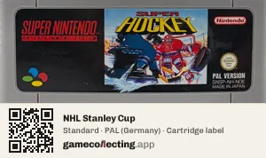 NHL Stanley Cup Super Nintendo Entertainment System, PAL cartridge label