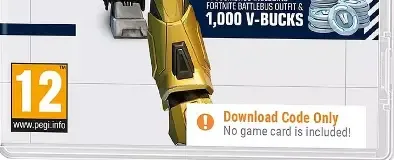 Fortnite, the PEGI square on its front