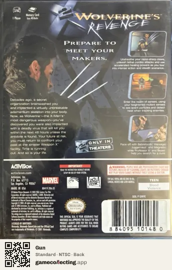 Gun Nintendo GameCube, NTSC box back