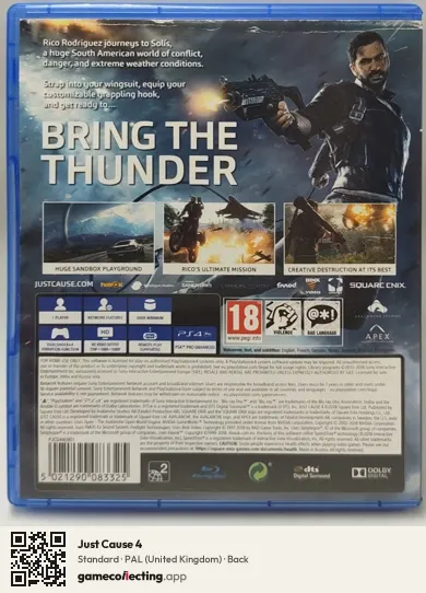 Just Cause 4 PlayStation 4, United Kingdom box back