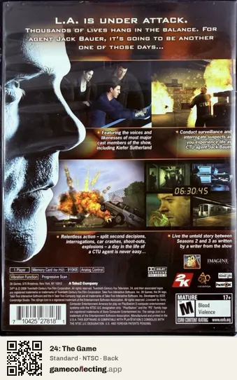 24: The Game PlayStation 2, NTSC box back
