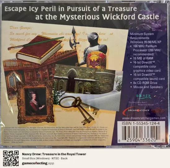 Nancy Drew: Treasure in the Royal Tower Computer, NTSC box back