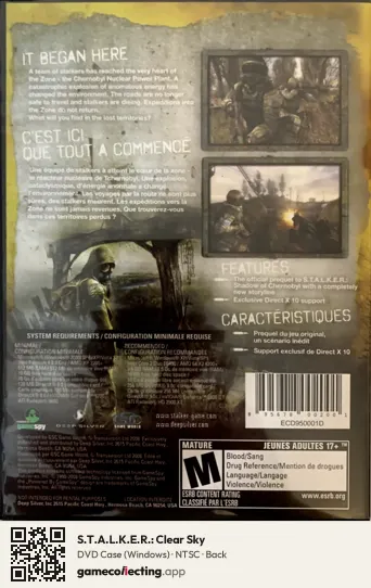 S.T.A.L.K.E.R.: Clear Sky Computer, NTSC box back