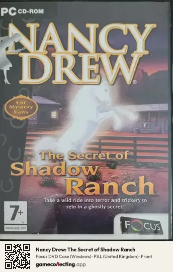 Nancy Drew: The Secret of Shadow Ranch Computer, United Kingdom box front