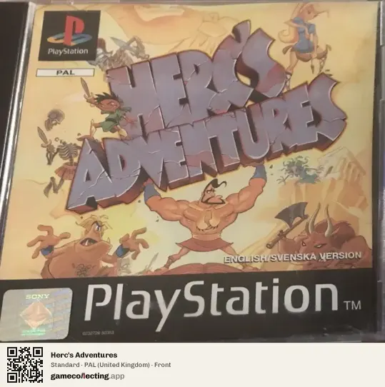 Herc's Adventures PlayStation, United Kingdom box front