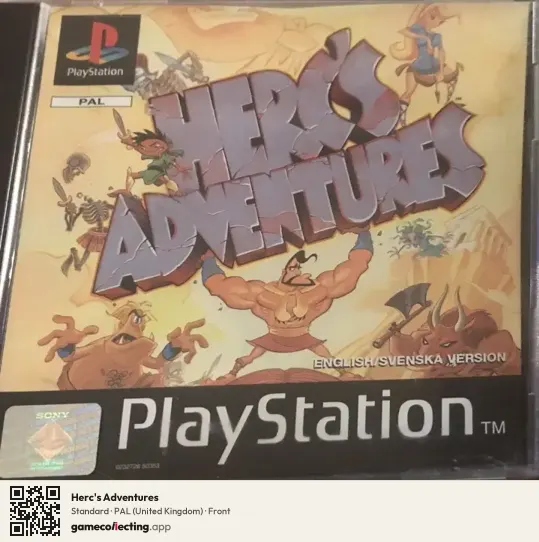 Herc's Adventures PlayStation, United Kingdom box front