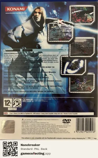 Nanobreaker PlayStation 2, PAL box back