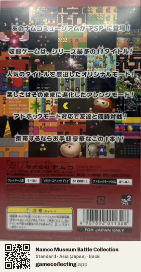 Namco Museum Battle Collection PlayStation Portable, Asia box back