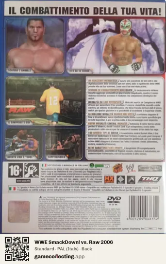 WWE SmackDown! vs. Raw 2006 PlayStation 2, Italy box back