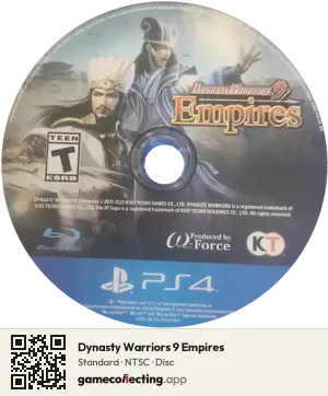 Dynasty Warriors 9 Empires PlayStation 4, NTSC disc