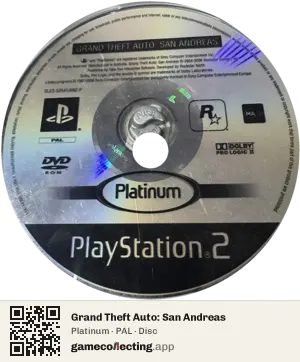 Grand Theft Auto: San Andreas PlayStation 2, PAL disc