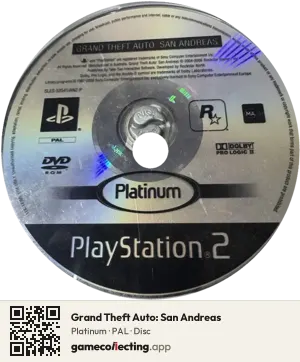 Grand Theft Auto: San Andreas PlayStation 2, PAL disc