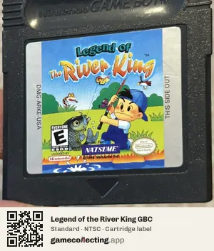 Legend of the River King GBC Game Boy Color, NTSC cartridge label