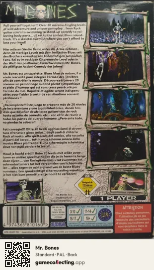 Mr. Bones Sega Saturn, PAL box back