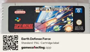 Earth Defense Force Super Nintendo Entertainment System, PAL cartridge label