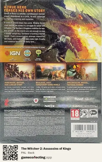 The Witcher 2: Assassins of Kings Computer, PAL box back