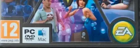 The Sims 3: Late Night, the PEGI square on its front