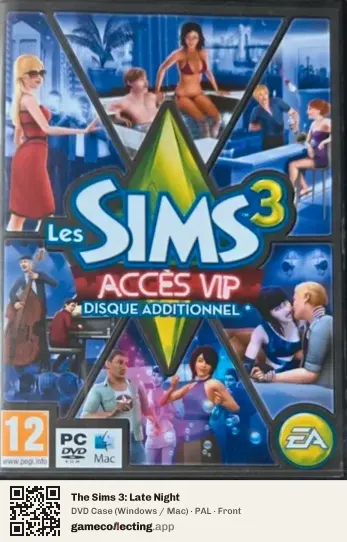 The Sims 3: Late Night Computer, PAL box front