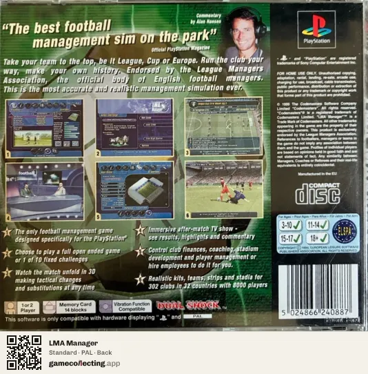 LMA Manager PlayStation, PAL box back