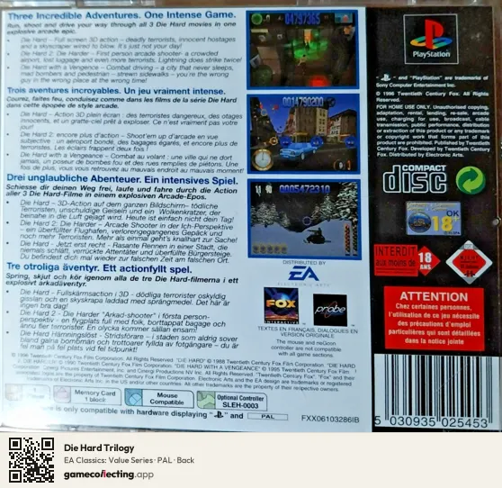 Die Hard Trilogy PlayStation, PAL box back