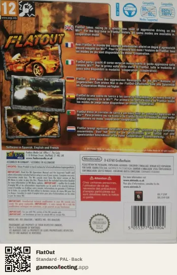 FlatOut Nintendo Wii, PAL box back