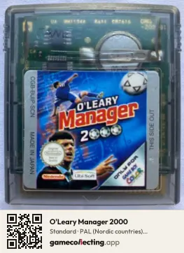O'Leary Manager 2000 Game Boy Color, PAL cartridge label