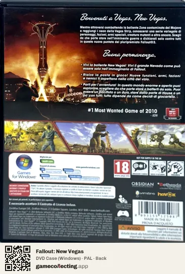 Fallout: New Vegas Computer, PAL box back