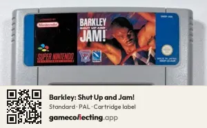 Barkley: Shut Up and Jam! Super Nintendo Entertainment System, PAL cartridge label